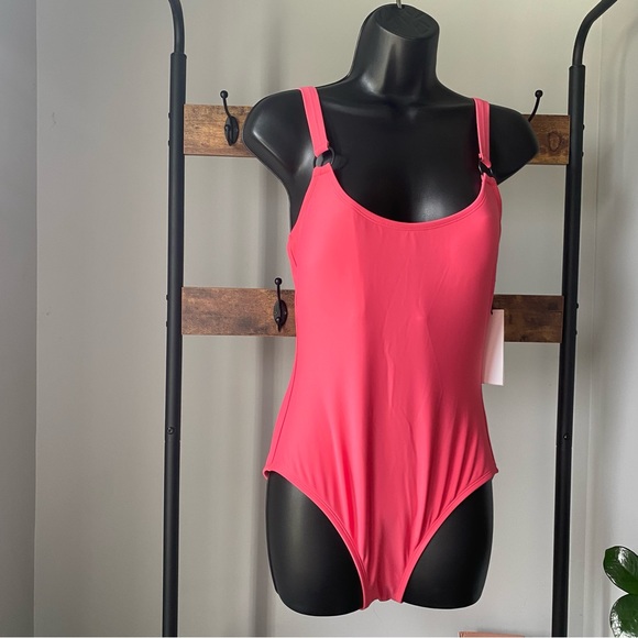 Calvin Klein Over-The-Shoulder Mio with Logo Ring one piece swimsuit energy in 8 - Picture 3 of 7